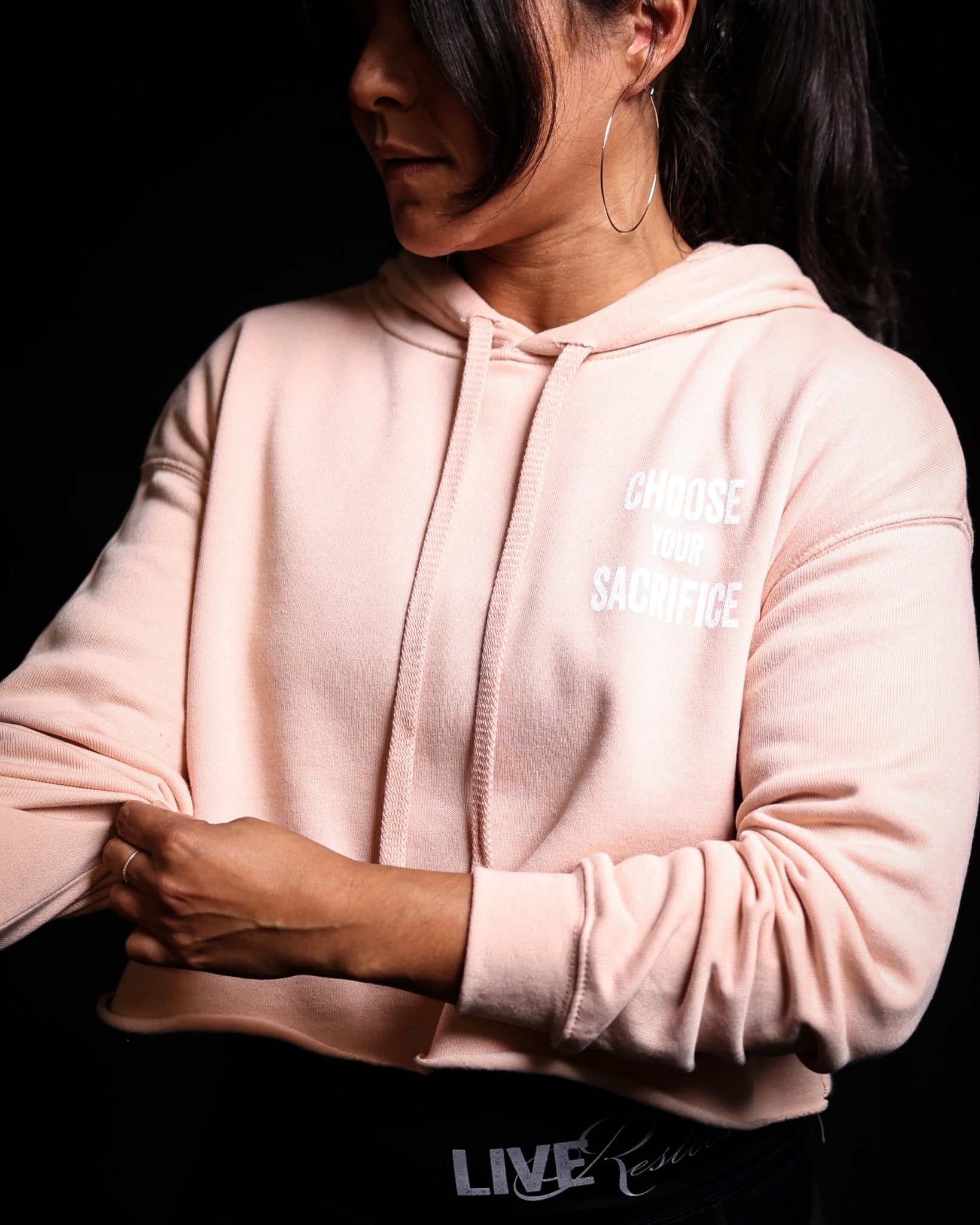 Crop Pullover CYS Hoodie - Peach - Live Restless, LLC.