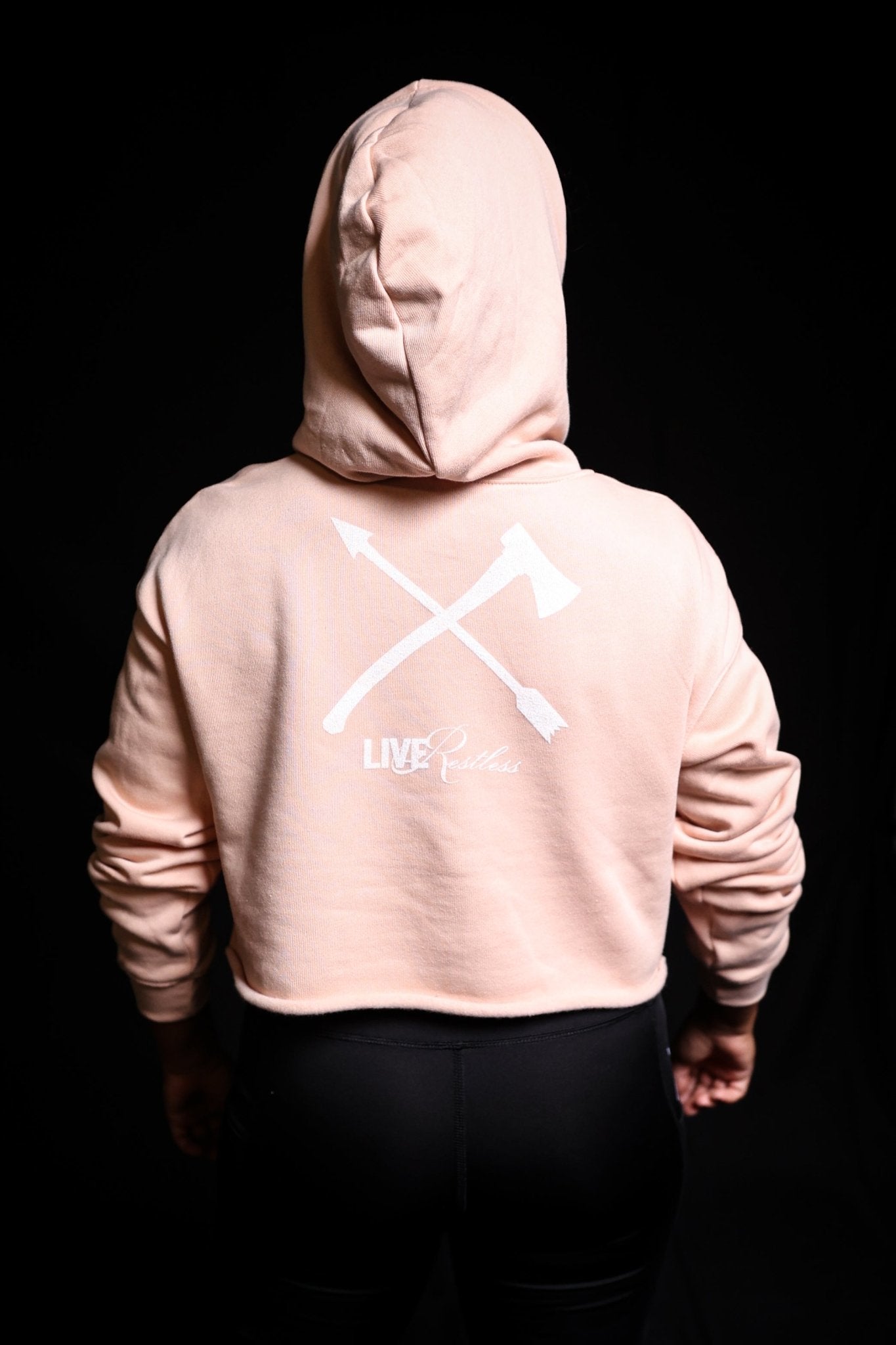 Crop Pullover CYS Hoodie - Peach - Live Restless, LLC.