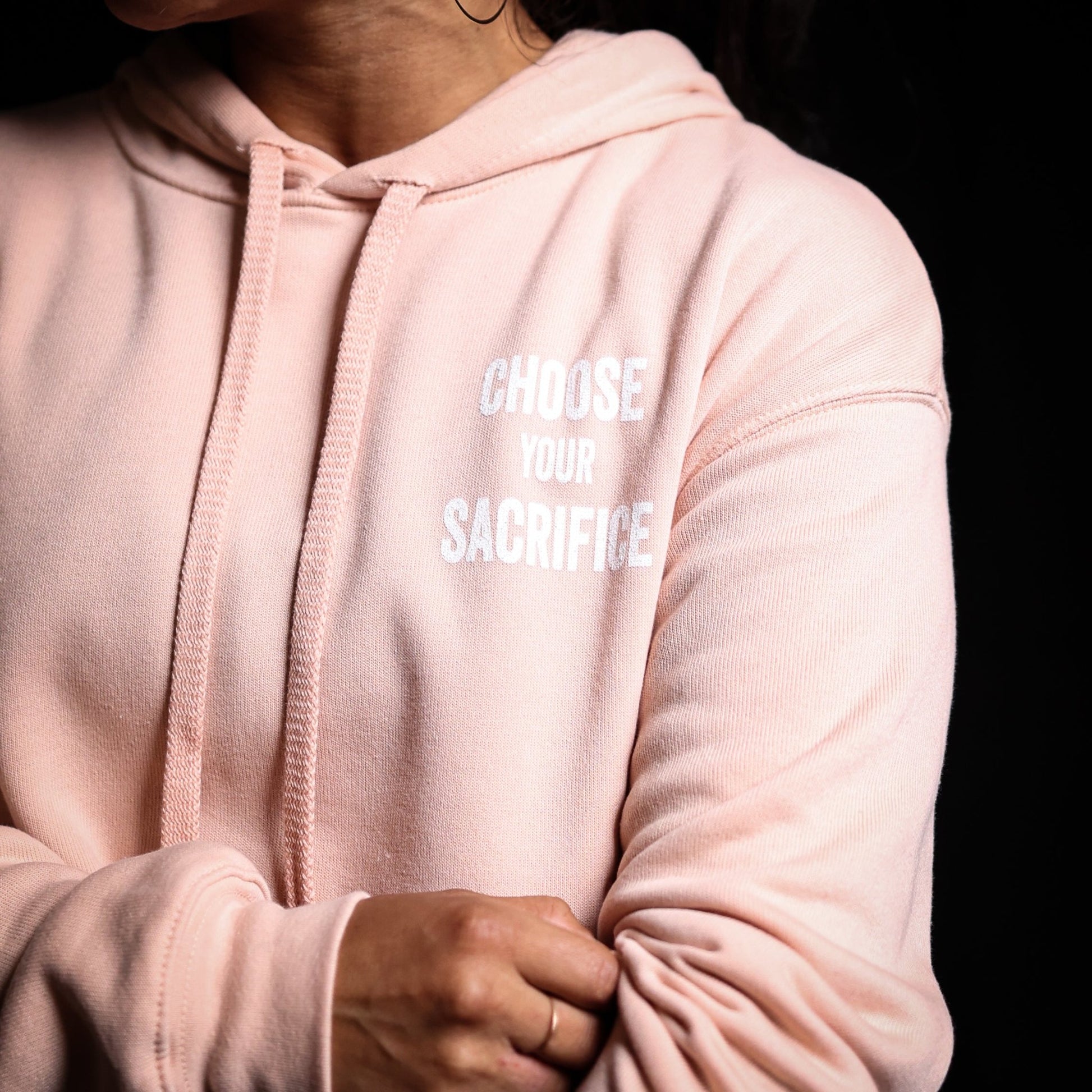 Crop Pullover CYS Hoodie - Peach - Live Restless, LLC.