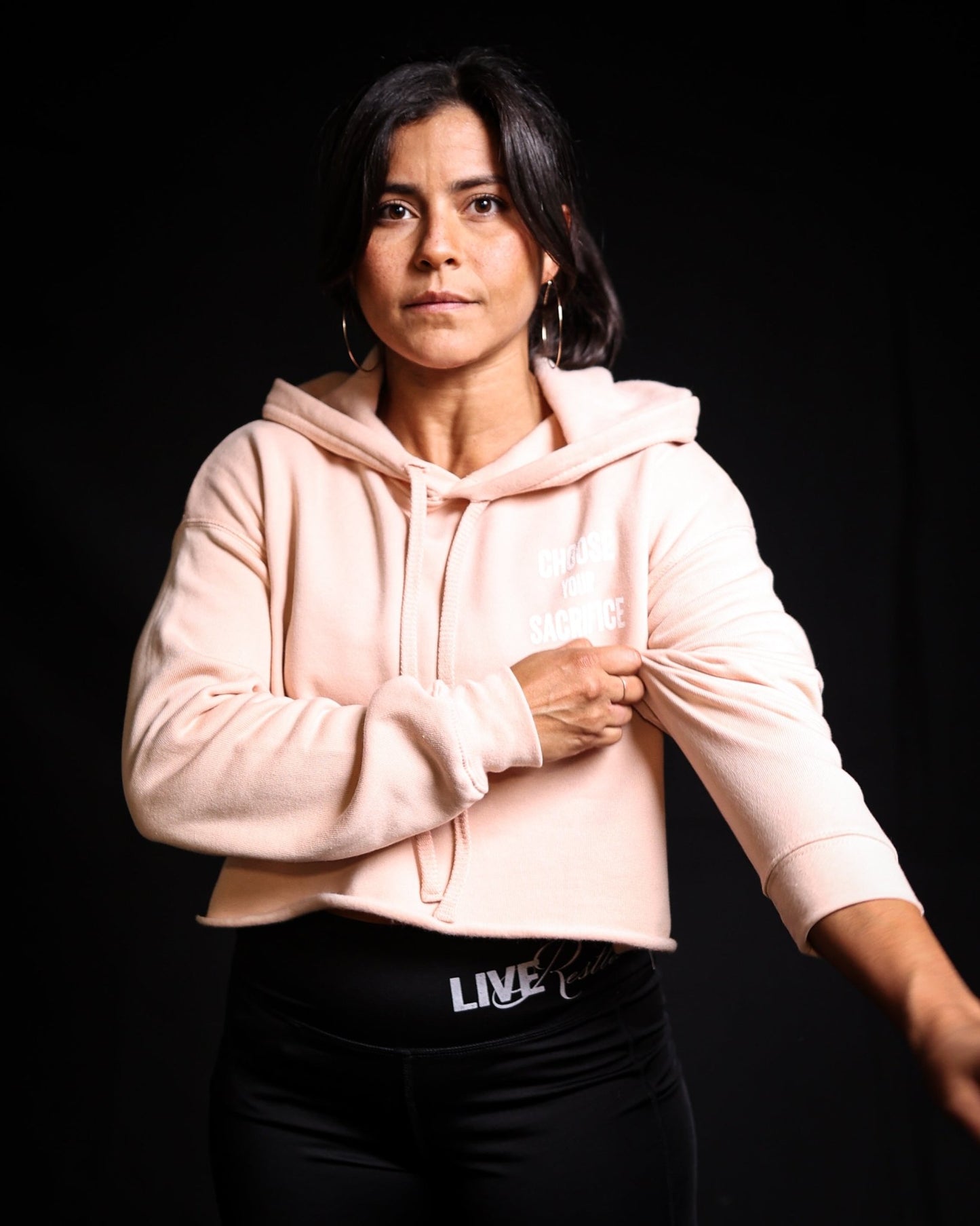 Crop Pullover CYS Hoodie - Peach - Live Restless, LLC.