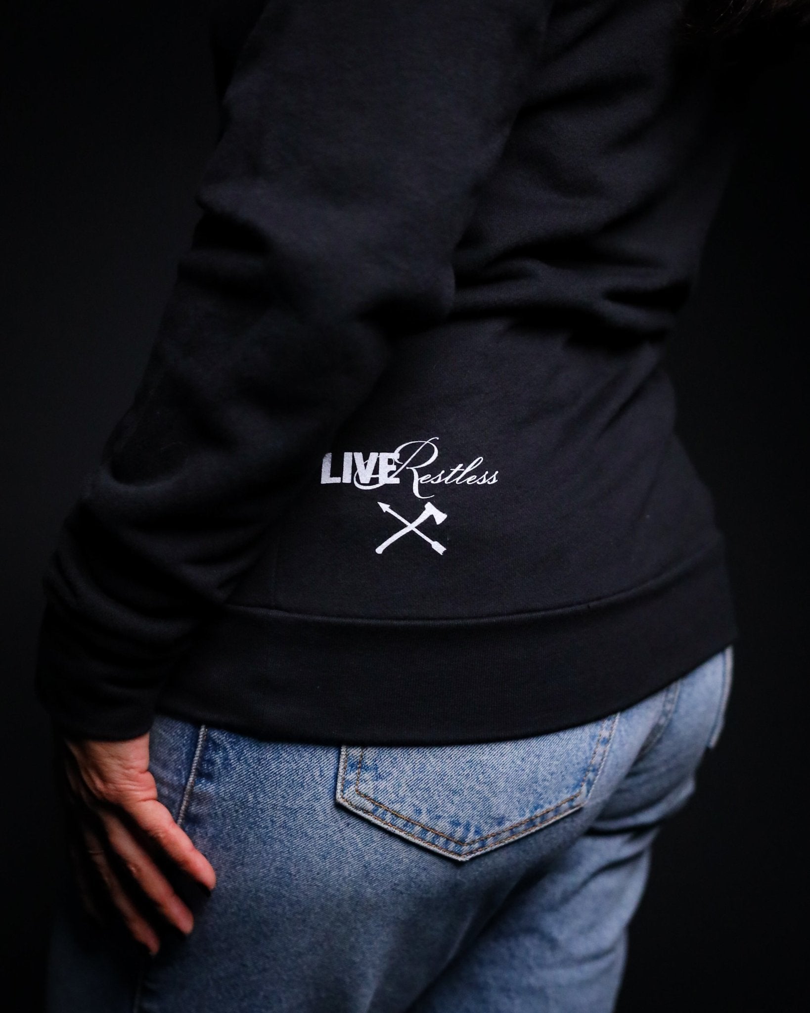 Crossed Out Comfortable Hoodie - Black - Live Restless, LLC.