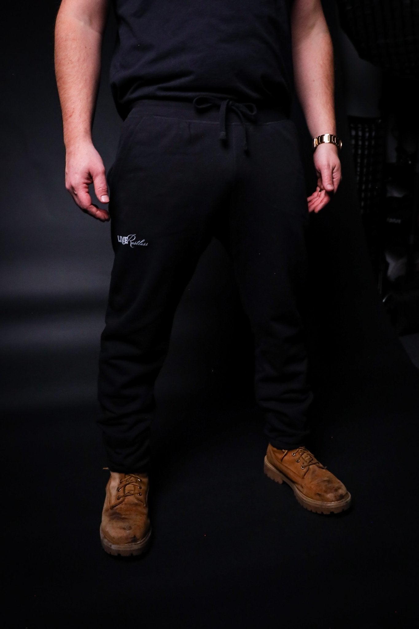 Printed Jogger Pants - Black - Live Restless, LLC.