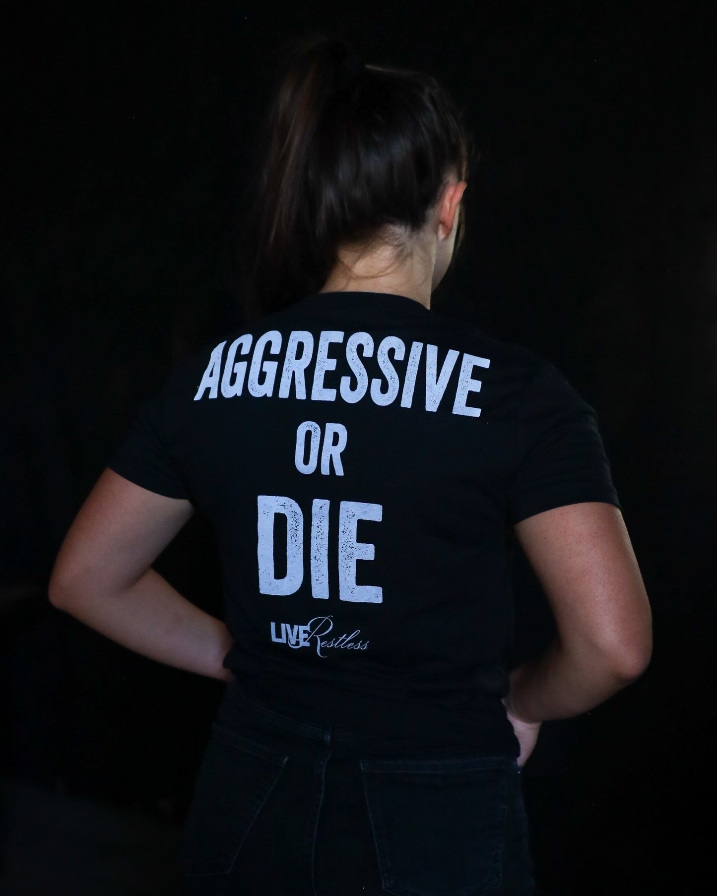 Aggressive Or Die Tee - Black - Live Restless, LLC.