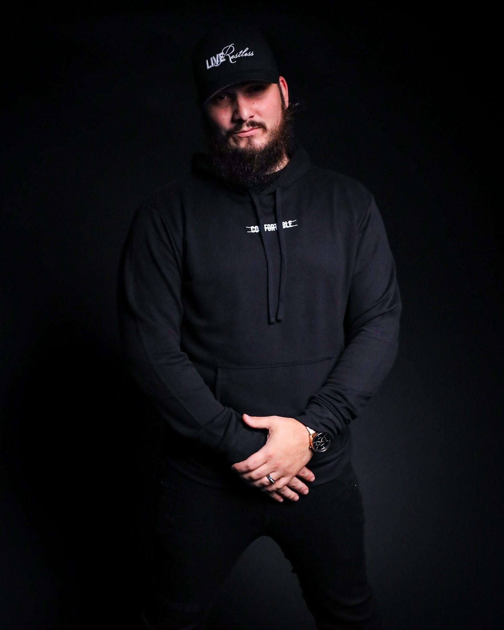 Crossed Out Comfortable Hoodie - Black - Live Restless, LLC.