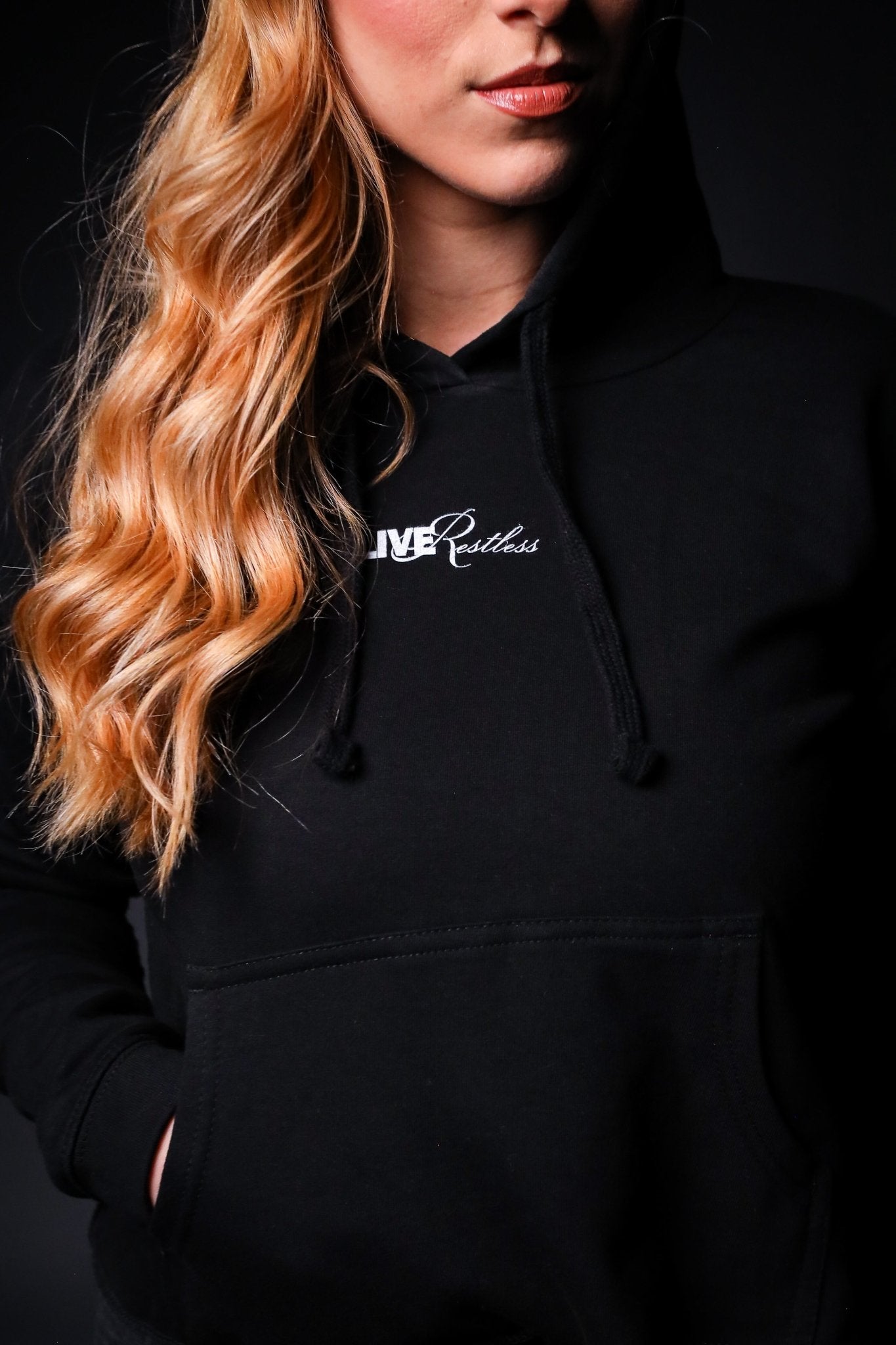 Integrate The Shadow Crop Hoodie - Black - Live Restless, LLC.