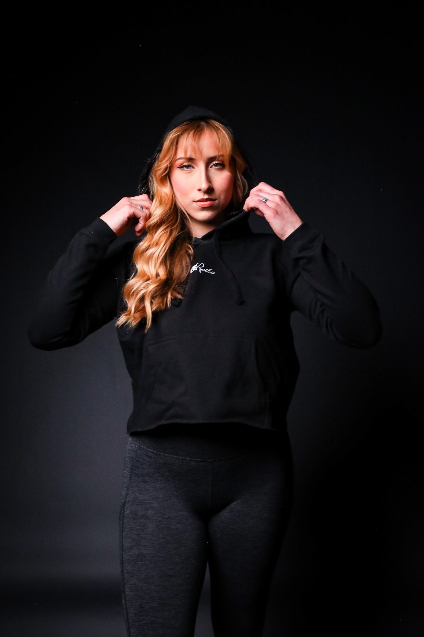 Integrate The Shadow Crop Hoodie - Black - Live Restless, LLC.