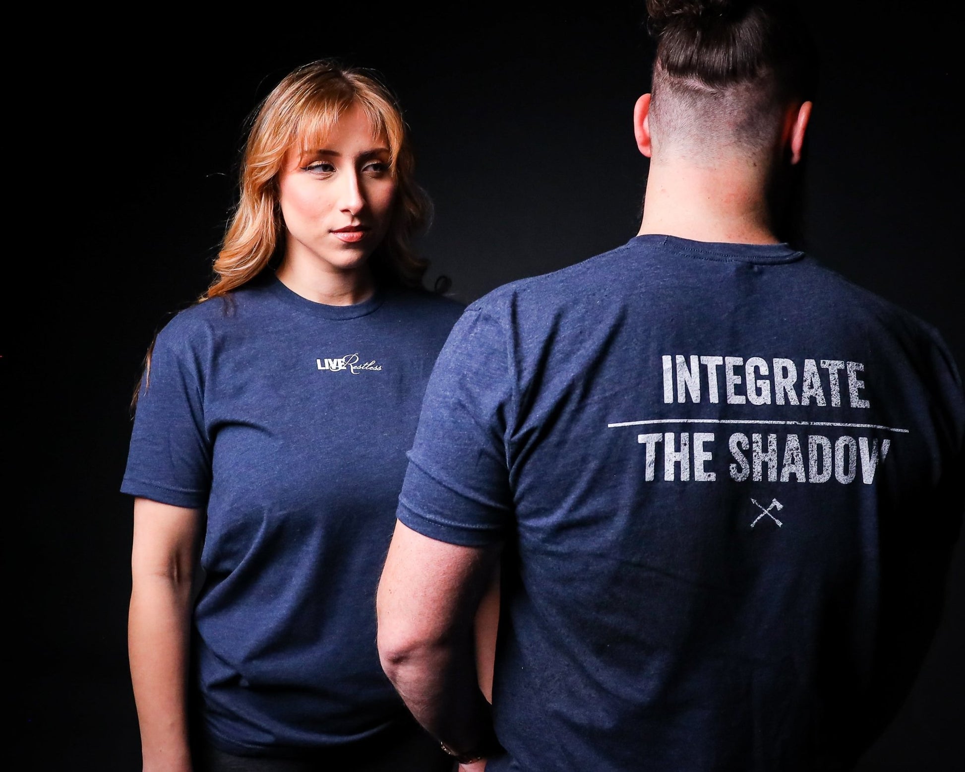 Integrate The Shadow Overspray Tee - Indigo - Live Restless, LLC.