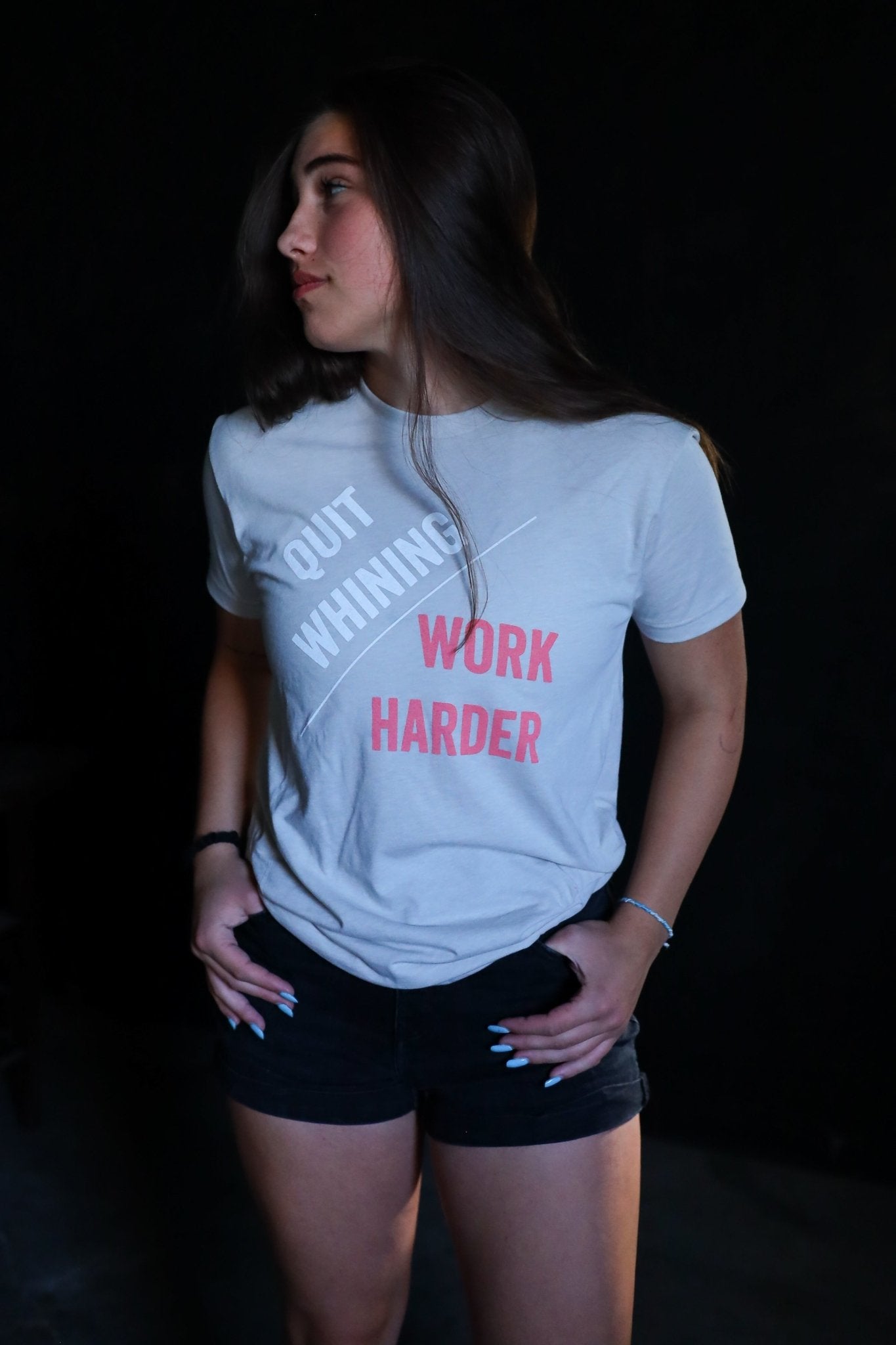 Quit Whining / Work Harder Tee - Sand - Live Restless, LLC.