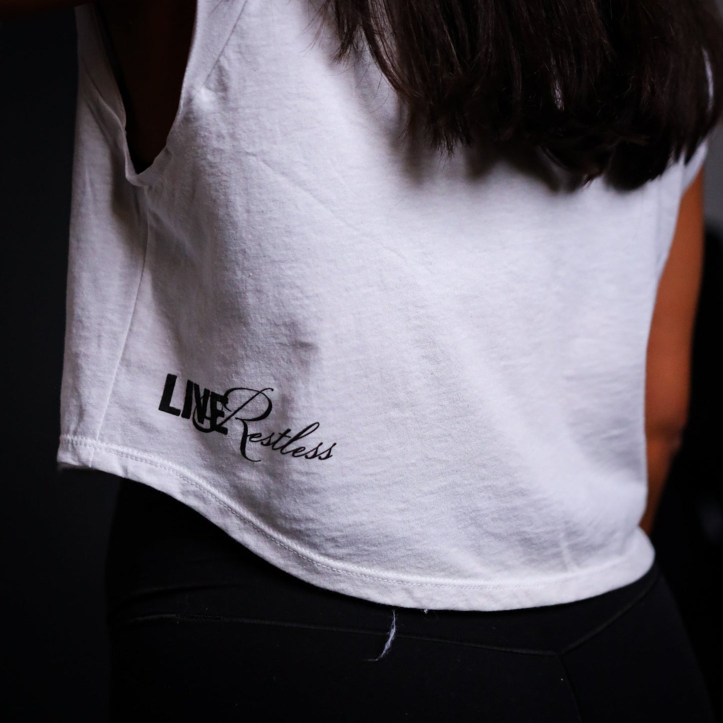 Sacrifice - Ladies Crop Tank - White - Live Restless, LLC.