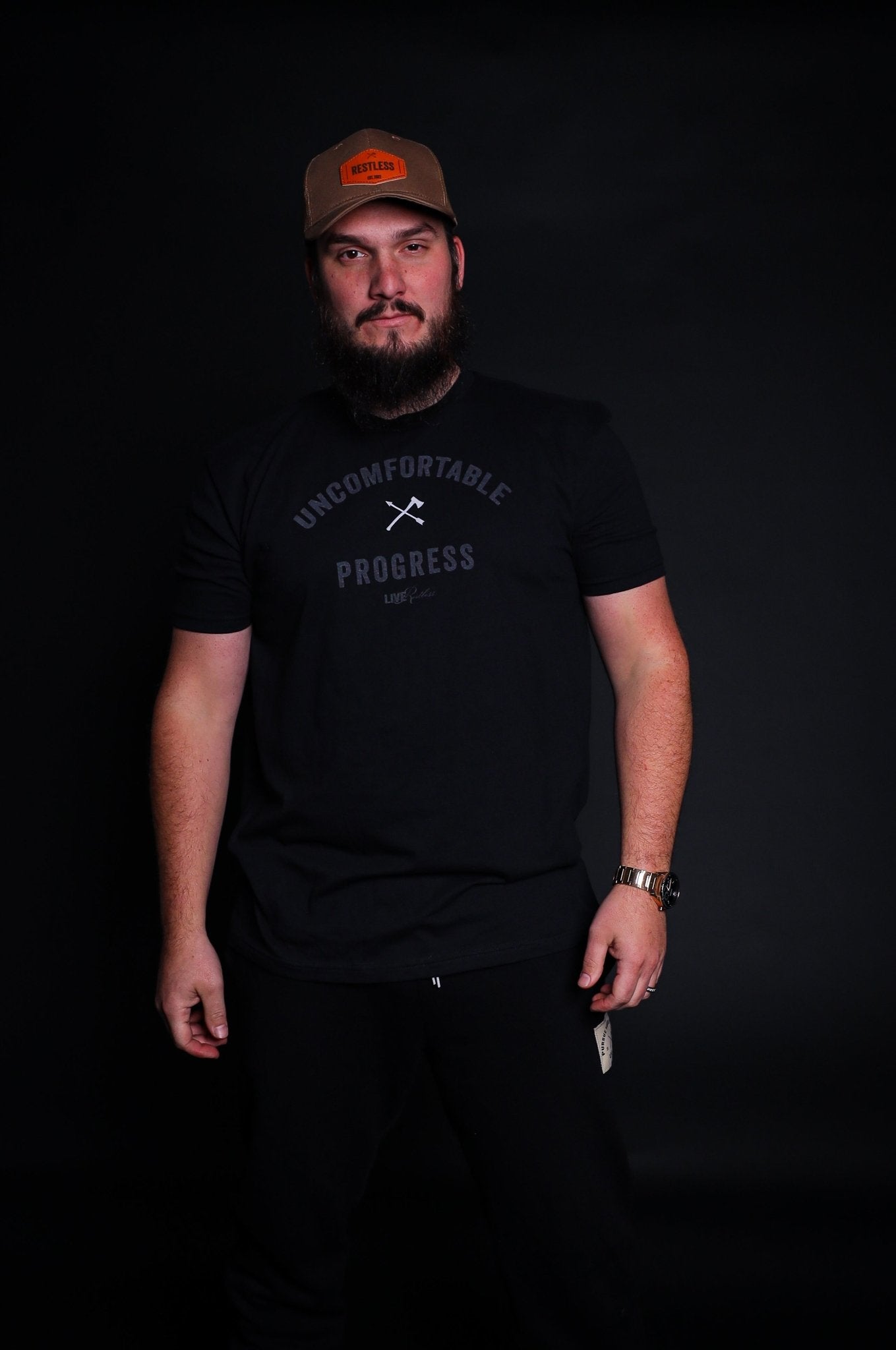 Uncomfortable Progress Tee - Black - Live Restless, LLC.
